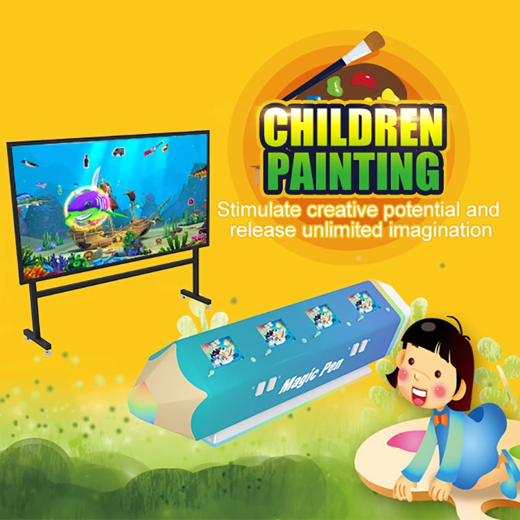 Coin Operated Kids Vr Games Magic Painting Fish Interactive Game Machine